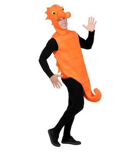 Kostüm Seepferdchen orange mit Kapuze Kostüm Karneval Herren Damen Fastnacht - Bild 1 von 1