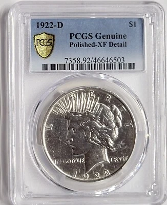 1922 D Peace Dollar Silver Coin - PCGS XF Details - Image 1 of 3