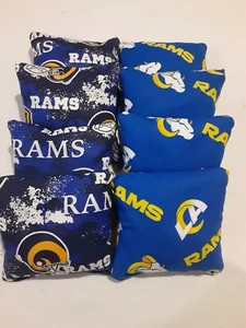 Set 8 borse Cornhole Corn Hole L A Los Angeles Rams NB/BL - Foto 1 di 1