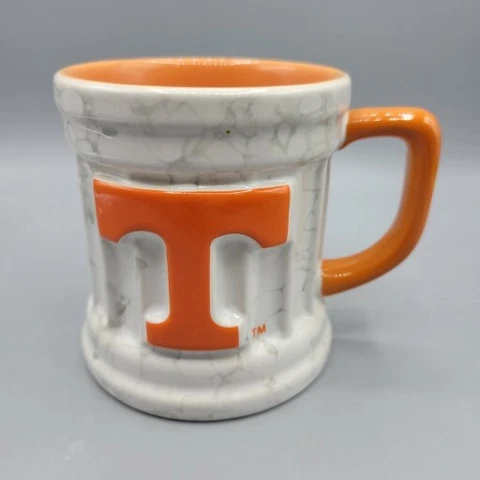 Tennessee  3D Logo Coffee Mug Cup Orange White Marble  Ceramic Cover
