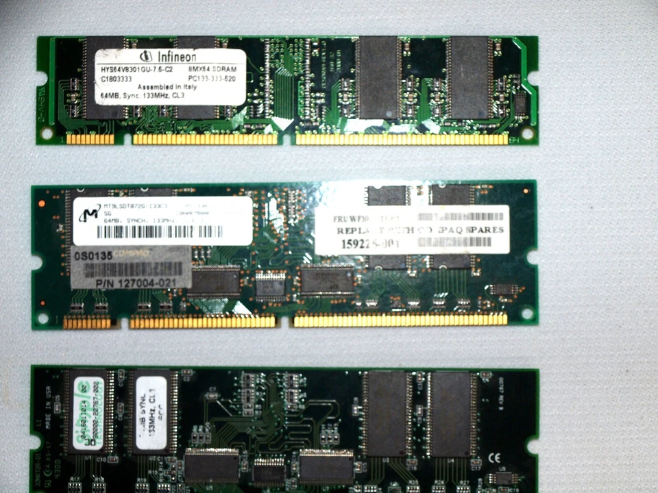 3 Ram Sticks 64 MB PC133-333 133MHz CL3 RAM - Image 1 of 2