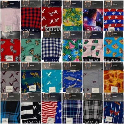 Roupa íntima boxer popeline masculina American Eagle tamanho XS estampas sortidas nova com etiquetas - Imagem 1 de 4