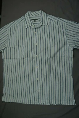 Camisa informal Johnston & Murphy manga corta botón delantero rayas Seersucker. L. Foto 1 de 4