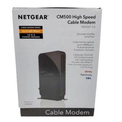 NETGEAR CM500-100NAS DOCSIS 3.0 High Speed Cable Modem - Image 1 of 4