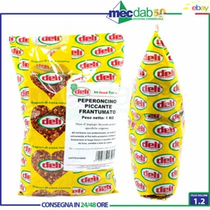 Peperoncino Secco Piccante Frantumato Confezione 1 Kg Per Uso Professionale Delì - Foto 1 di 3