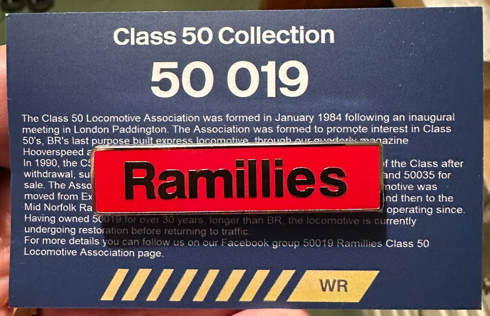 Insignia pin esmaltada solapa Ramillies clase 50 019. Nuevo lanzamiento Foto 1 de 1