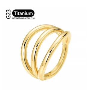 G23 16G Titanium CZ Row Conch Nose Ring Cartilage Hoop Daith Tragus Helix Lobe E - Picture 1 of 12