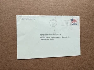 US 1963 White House to Chairman=Atomic Energy Commission +Franking 5C Flag Stamp - Picture 1 of 2