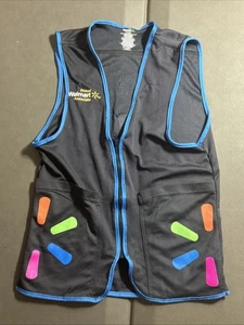 Walmart Proud Associate Unisex Employee Black / Blue Uniform Vest Size XS - Picture 1 of 4