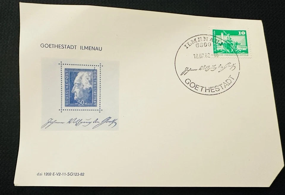 CM) 1982. GERMANY. COMMEMORATIVE SCULPTURE. FDC. JOHAN WOLFGANG. XF - Image 1 of 1