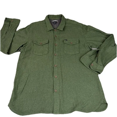 Camisa de Franela RVCA Para Hombres XL Verde Algodón Poli Abotonada Doble Bolsillo Viaje Informal Foto 1 de 4