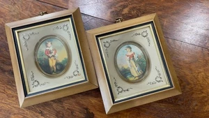 Vintage Paar Turner Wandbilder gerahmter Druck "Master Simpson" & Mädchen mit Katze - Bild 1 von 8