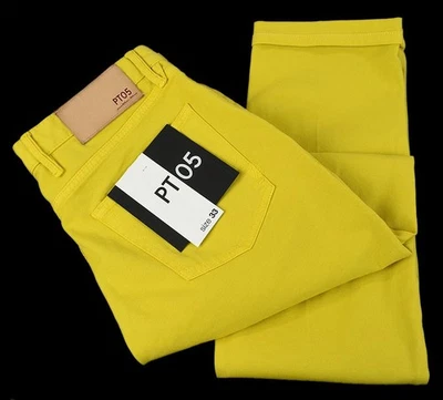PT05 Mens Mustard Yellow GRUNGE Relaxed Fit Cotton Stretch Cuffed Pants 33 NWT - Image 1 of 4