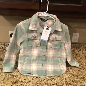 Member's Mark Girls Shacket Jacket Size S 6-6X Green Plaid - Picture 1 of 5