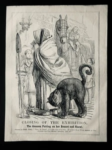 c1851 FRANCE - LIBERTE EGALITE FRATERNITE - YOU CANT PASS Original Antique Print - Picture 1 of 2