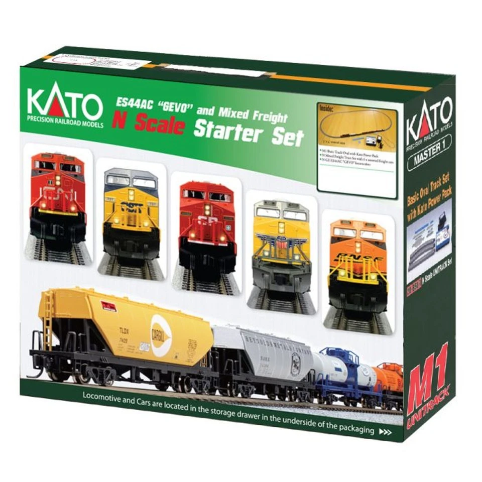 Kato 1060022 GE ES44AC GEVO Mixed Freight Starter Set Canadian Pacific N Scale — 第 1/1 张图片