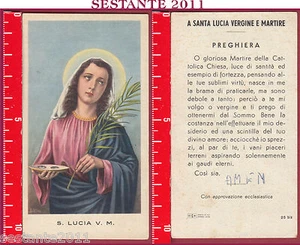 1315 SANTINO HOLY CARD SANTA LUCIA VERGINE E MARTIRE ED G MI ED. G MI. 25 BIS - Imagen 1 de 1
