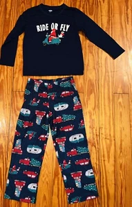 Boys Christmas Pajama Set - Old Navy Sz 6/7, Ride Or Fly Long Sleeve & Pants Set - Picture 1 of 5