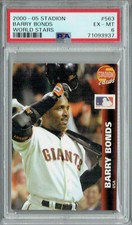 PSA 6 EX-MT Barry Bonds 2000-05 Stadion #563 Rare Trading Card World Stars