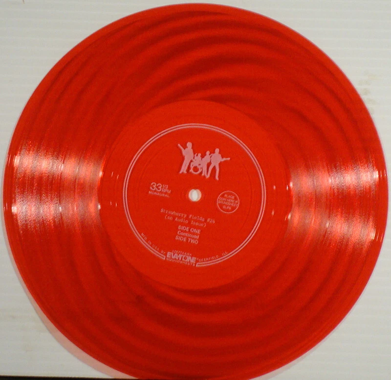 THE BEATLES Strawberry Fields Forever Fan Club 9" RED FLEXI #24 - Image 1 of 1