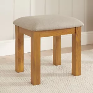 Rustic Oak Dressing Table Stool - Picture 1 of 5
