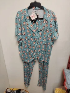 Nwt Sanrio Hello Kitty Cup Of Noodles Womens Plus Pajama Set 3x - Bild 1 von 2