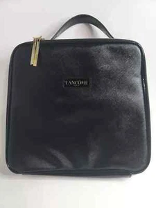 Lancome Paris Large Black Square Cosmetic Makeup Travel Bag TRAIN CASE - Picture 1 of 6
