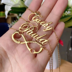 Unisex Customized Custom Name Collar Chain Nameplate Pendant Necklace Gift - Picture 1 of 27