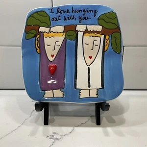 Sandra Magsamen for Silvestri "I Love Hanging Out With You" Wall Tile Plaque - Picture 1 of 6