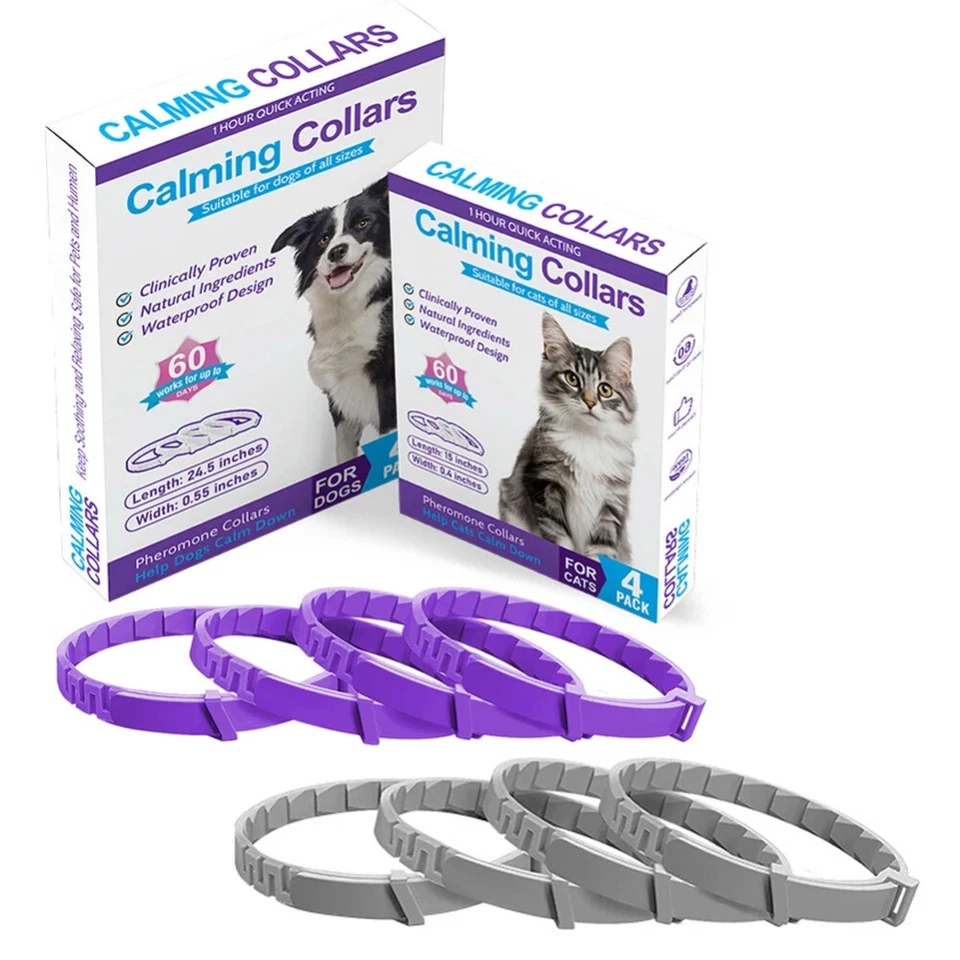 4-16pc Pet Calming Collar Adjustable Anti-anxiety for Cats Dogs Stress Reduction - image 1 of 4