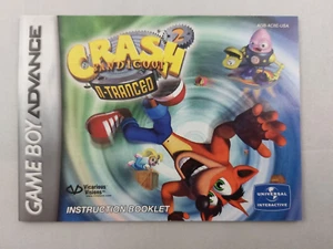 Crash Bandicoot N-Tranced (Nintendo GBA Gameboy Advance) Instruction Manual ONLY - Imagen 1 de 2