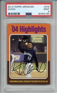 2019 TOPPS ARCHIVES #315 ICHIRO SUZUKI CARD MARINERS PSA 10 SP LOW POP 3 RARE - Picture 1 of 2