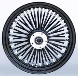 16x3.5 King Spoke wheel Black Rear 1" Touring Softail Bagger 37-727 FLHX Heritag - Picture 1 of 1