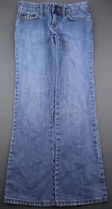 Vintage Girl Old Navy 2007 Boot Cut Jeans Embellished Flower Embroidered Sz 12 - Picture 1 of 9