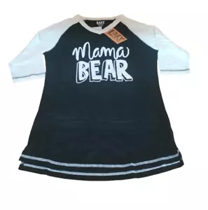 Lazyone Women Pyjama Tops PJ T-Shirts Nightshirt Sleepwear Cotton Mama Bear D190 - Picture 1 of 3