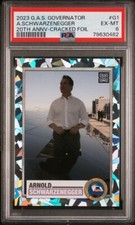 2023 Gas G.A.S Trading Cards Arnold Schwarzenegger G1 Cracked Ice #100/100 PSA 6