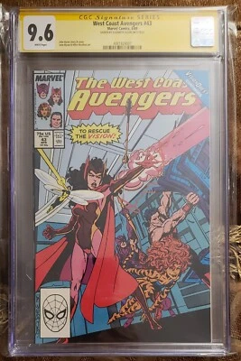West Coast Avengers #43 CGC 9.6 firmado por Elizabeth Olsen MCU Bruja Escarlata Foto 1 de 2