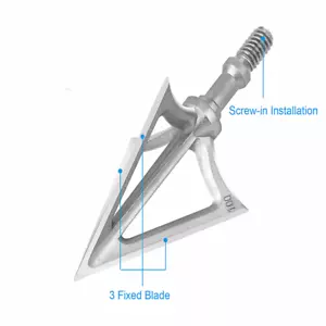 24X Hunting G5 Broadheads 100Grain Arrowheads Archery Points Tip Target Practice - Picture 1 of 11