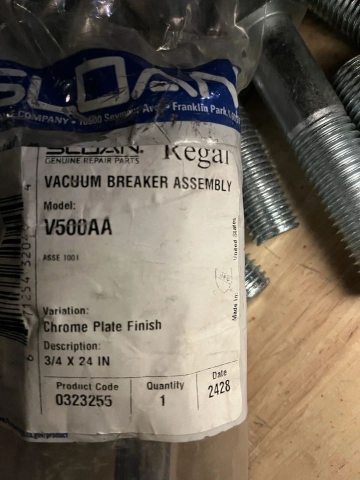 Sloan V-500-aa Vacuum Breaker Flush Connection 1 1/2 X 9 Inches