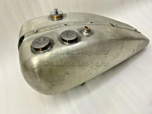 HARLEY DAVIDSON V VL VLH VLD RL DL GAS FUEL TANK 1930'S WITH GAS CAPS TIN PLATED - Picture 1 of 9