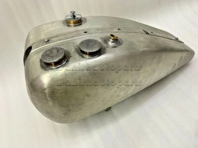 HARLEY DAVIDSON V VL VLH VLD RL DL GAS FUEL TANK 1930'S WITH GAS CAPS TIN PLATED - Image 1 of 4