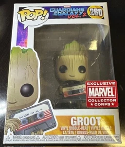Funko POP! Groot w/Mix Tape 260 Marvel Collector Corps Exclusive GOTG Vol. 2 NIB - Picture 1 of 5