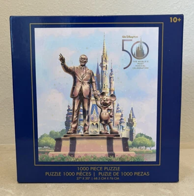 Quebra-cabeça Walt Disney World 50º aniversário estátua parceira 1000 peças novo - Imagem 1 de 3