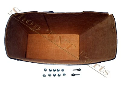 1936-37 Cadillac Series 75 Glove Box Liner w/10pc Screws & 2pc Bumpers Tan Felt  - Image 1 of 4