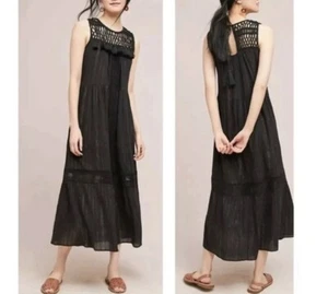 Vestido midi Maeve Anthropologie $178 ganchillo gasa talla XS caprichoso boho hada - Imagen 1 de 12