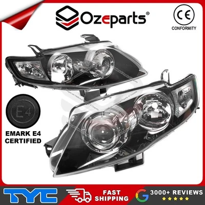 Pair LH+RH Head Light Projector Black For Ford Falcon FG G6E Turbo 2011~2014 - Image 1 of 4