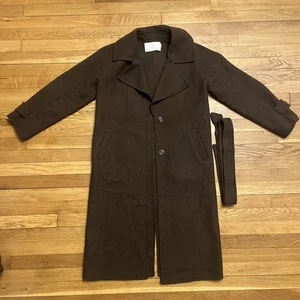 Oak and Fort Trench Coat Brown Wool Blend - Size XXS - XS - Picture 1 of 11