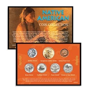 Collections Etc Native American 7-Piece Collectible Coin Collection - Imagen 1 de 2