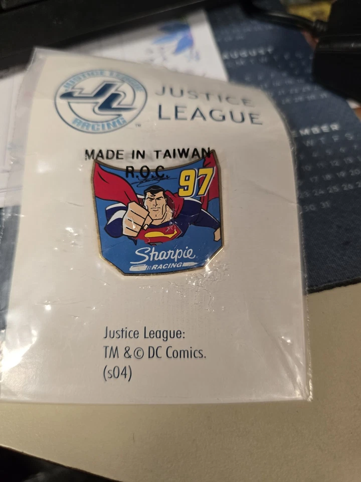 Kurt Busch Justice League #97 Superman Nascar Hat Pin - Image 1 of 1