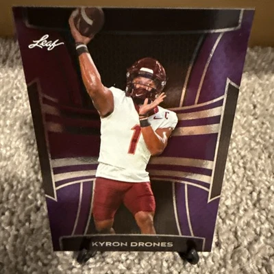 2025 leaf football purple Kyron Drones no. B-112 - Image 1 of 2